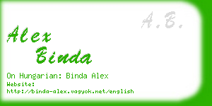 alex binda business card